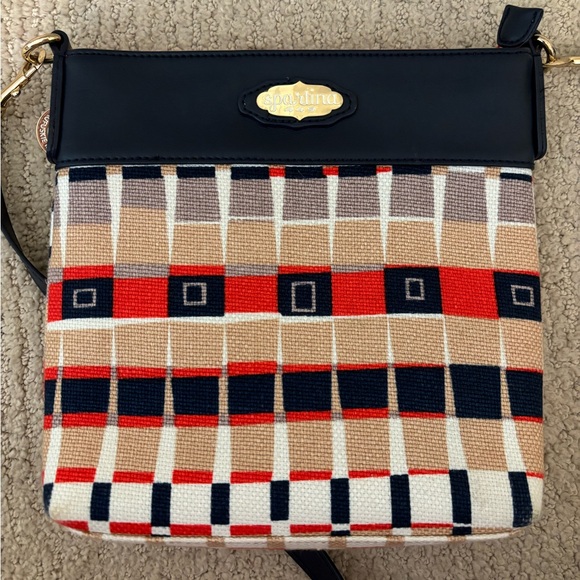 Spartina 449 Quarterdeck Navy Trim Plaid adjustable crossbody/shoulder bag - Picture 4 of 11